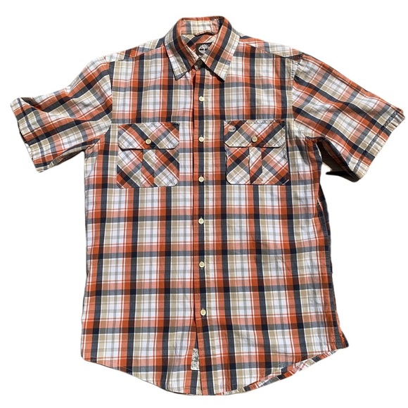 💜MENS Timberland Button Up Cotton Shirt Size Small - Picture 1 of 6